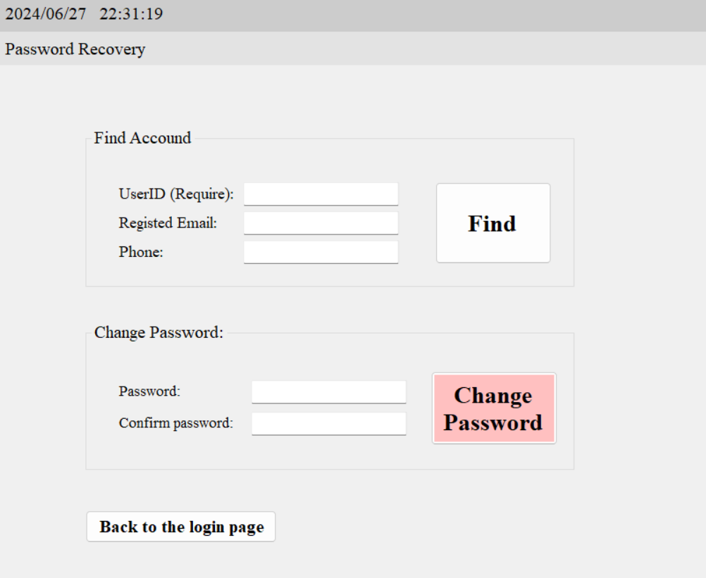 Forget Password Page