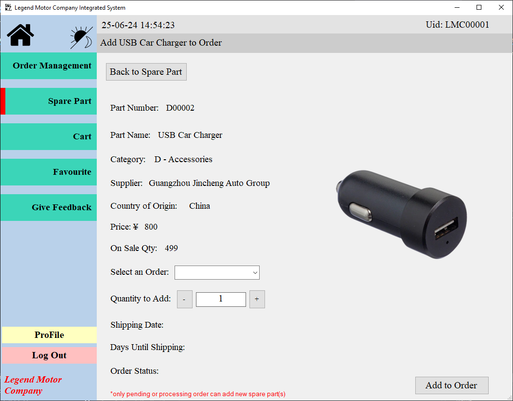 Add to Existing Order